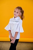 Нарядная школьная блузка для девочки белая 1308