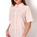 Блузка з коротким рукавом для дівчинки Mevis Серденька персикова 2660-02 - ціна