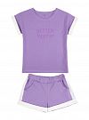 Комплект футболка и шорты для девочки Фламинго лаванда 837-416