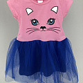 Сукня для дівчинки Кішечка рожева з синім 002 - ціна