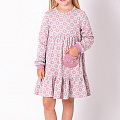 Трикотажное платье для девочки Mevis карман-котик розовое 3514-02 - ціна