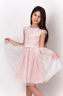 Нарядное платье для девочки Mevis персиковое 3320-02 - ціна