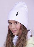 Комплект шапка и хомут для девочки Semejka Фрея белый 9321