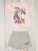 Комплект футболка и шорты для девочки Breeze Unicorn Magic розовый 14999