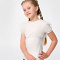 Блузка трикотажна з коротким рукавом для дівчинки SMIL молочна 114798 - розміри
