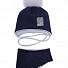 Комплект шапка і хомут для хлопчика Вілсон синій 200110 - ціна