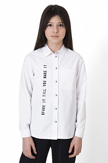 Сорочка коттонова для дівчинки Mevis біла 4145-01 - ціна