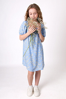 Літня сукня для дівчинки Mevis Квіточки блакитна 4905-02 - ціна