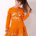 Трикотажне плаття для дівчинки Mevis MeowGirl помаранчеве 3559-04 - ціна