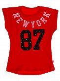 Футболка для девочки NEW YORK 87 красная 00140