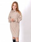 Теплое платье вязка для девочки Mevis бежевое 4836-02