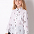 Блузка з довгим рукавом для дівчинки Mevis біла 3653-01 - ціна