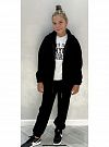 Утепленный спортивный костюм для девочки черный 2211