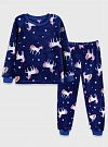 Пижама для девочки вельсофт Фламинго Единороги синий 855-910