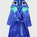 Теплий халат вельсофт дитячий Фламінго Діно синій електрик 714-909 - ціна