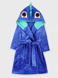 Теплий халат вельсофт дитячий Фламінго Діно синій електрик 714-909 - ціна