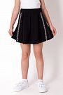 Трикотажная школьная юбка для девочки Mevis черная 3776-02