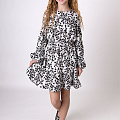 Сукня для дівчинки Mevis Квіти біло-чорна 4991-02 - ціна