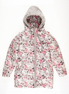 Куртка удлиненная для девочки ОДЯГАЙКО Цветы розовая 22079 - ціна