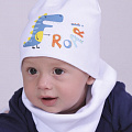 Комплект шапка і хомут дитячий Semejka Діно білий 9322 - ціна