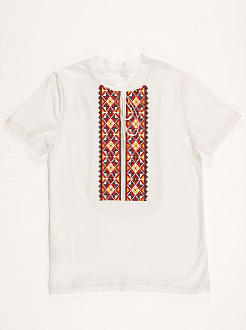 Вишиванка-футболка для хлопчика Фабрика біла 6020В - ціна