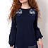 Платье с вышивкой школьное для девочки Mevis синее 2346-01 - ціна