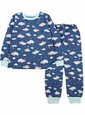 Утепленная пижама Фламинго тучки синяя 329-307