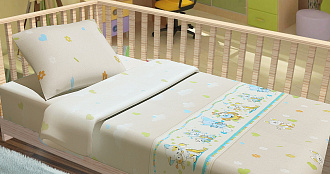Комплект постільної білизни в дитяче ліжечко Kidsdream Посмішка бежева 110*150 см. - ціна