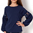 Нарядная блузка для девочки Mevis темно-синяя 2829-02 - ціна
