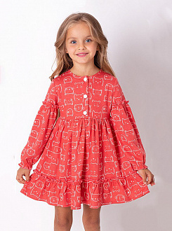 Трикотажна сукня для дівчинки Mevis Котики коралове 3618-01 - ціна