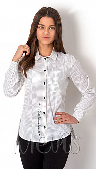 Блузка з довгим рукавом для дівчинки Mevis Горошок біла 2643-02 - ціна