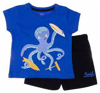 Комплект футболка і шорти для хлопчика Фламінго синій 571-103 - ціна