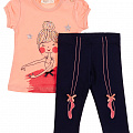Комплект футболка і лосини Breeze Балерина персиковий 11838 - ціна