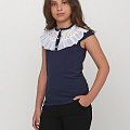 Трикотажна блузка для дівчинки Vidoli синя 19598 - ціна