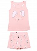 Летняя пижама для девочки Фламинго Зайка персиковая 242-125