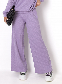 Трикотажні штани-палаццо в'язка Mevis бузковий лаванда 4711-01 - ціна