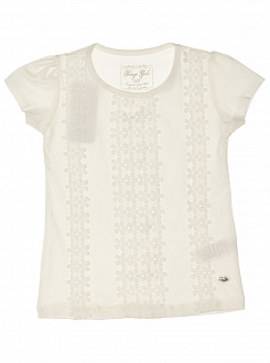 Трикотажная блузка для девочки Breeze молочная 14536 - фото