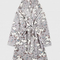 Теплий вельсофт халат для дівчинки Фламінго Єдинороги сірий 883-910 - ціна
