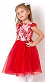 Нарядное платье для девочки Mevis красное 2620-04