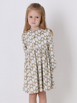 Трикотажне плаття для дівчинки Mevis Серденька бежеве 3921-01 - ціна