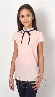 Блузка с коротким рукавом для девочки Mevis пудра 2718-02 - ціна