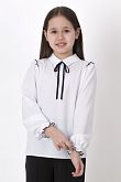 Блузка с длинным рукавом для девочки Mevis белая 4397-01