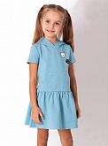 Трикотажное платье для девочки Mevis голубое 3736-05
