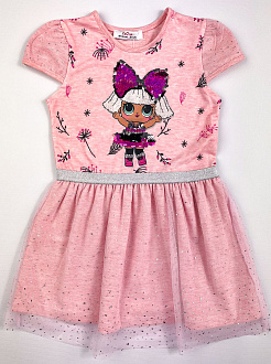 Трикотажне плаття для дівчинки LOL рожеве 852 - ціна