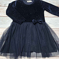Оксамитове ошатне плаття для дівчинки Breeze синє 12674 - ціна