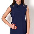 Блузка с коротким рукавом для девочки Mevis синяя 2711-02 - ціна