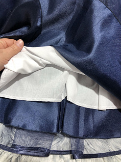 Сукня нарядна для дівчинки Mevis біла з синім 2606-01 - розміри