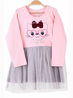 Сукня для дівчинки Breeze Кішечка-розумниця рожева 14046 - ціна