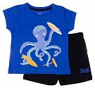 Комплект футболка и шорты для мальчика Фламинго синий 571-103