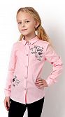Рубашка школьная для девочки Mevis розовая 3229-03